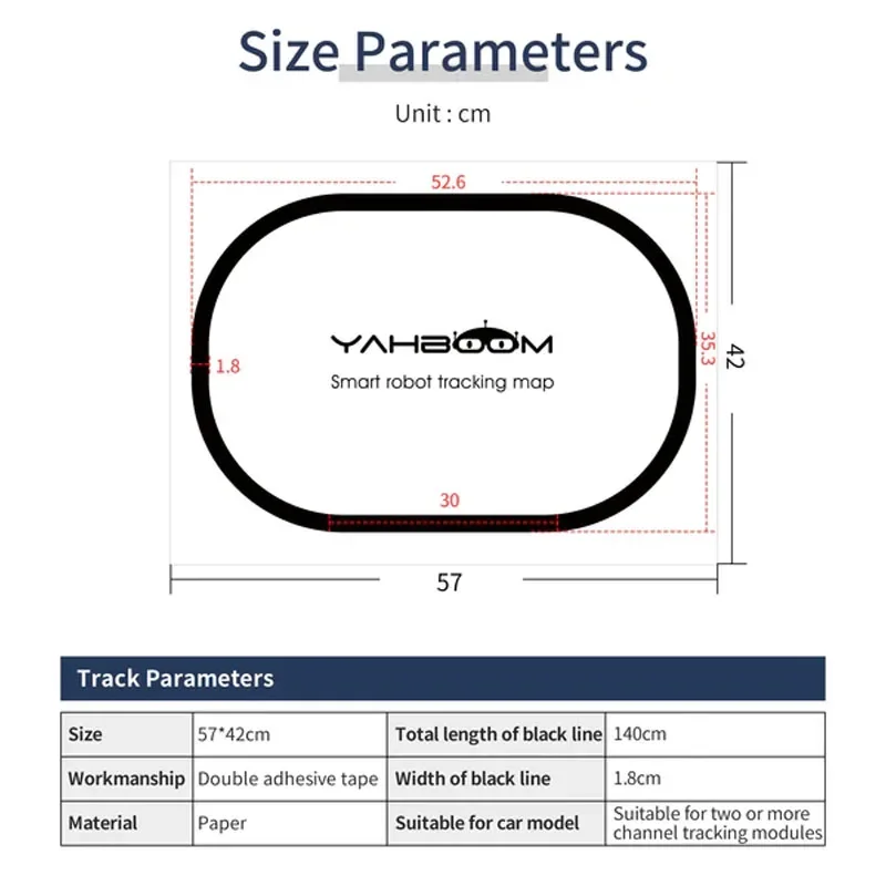 Yahboom infrared robot black and white line Tracking map,two-way line patrol track,Smart robot tracking map