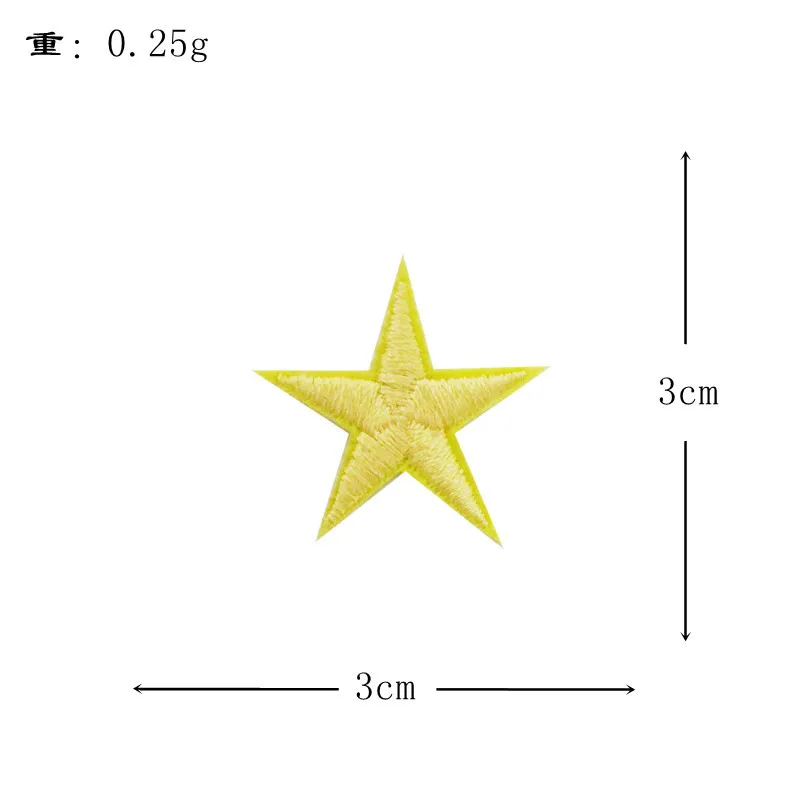 20 sztuk haft żelazko na 3cm gwiazdy naszywki DIY odzież torby plecak kapelusz naszywka do szycia naszywka hurtowa