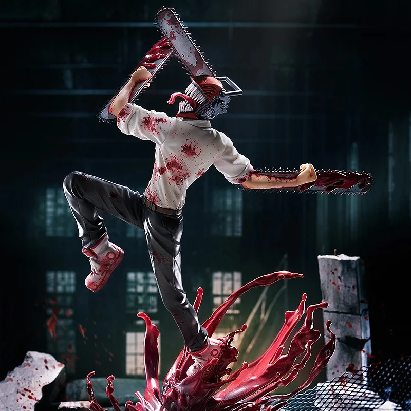 الأصلي ابتسامة جيدة Denji بالمنشار رجل حقيقي أنيمي الشكل بولي كلوريد الفينيل 1/7 30 سنتيمتر تحصيل نموذج دمية حلية تمثال اللعب هدية