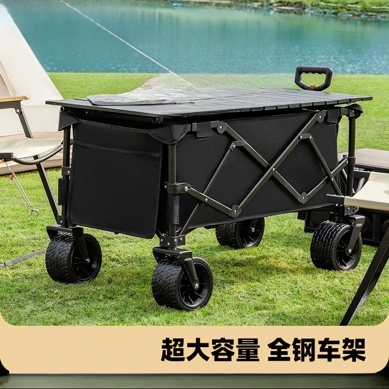 

camping cart foldable outdoor picnic large gathering camp car travel camping small trailer