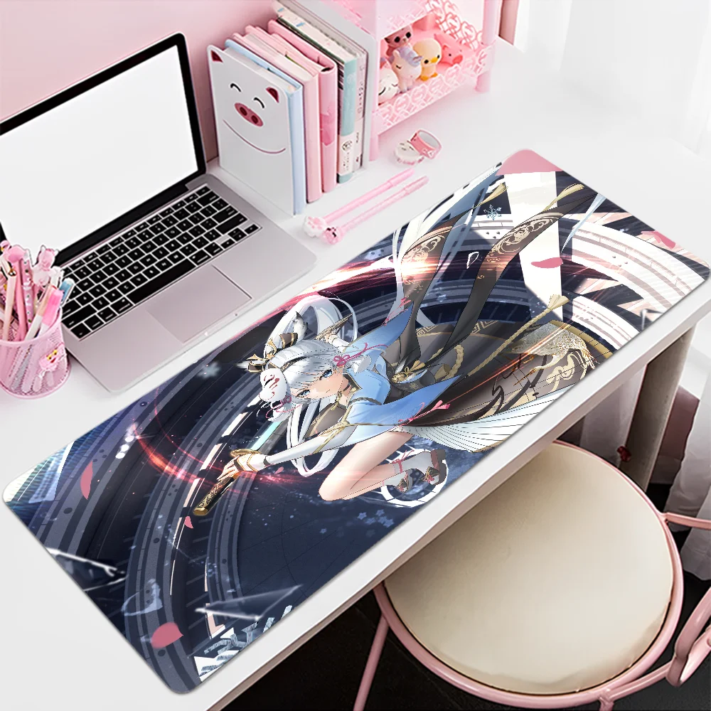 Kamisato Ayaka Genshin Impact Mousepad INS Tide Large Office Computer Desk Mat Table Keyboard Big Mouse Pad Laptop Cushion