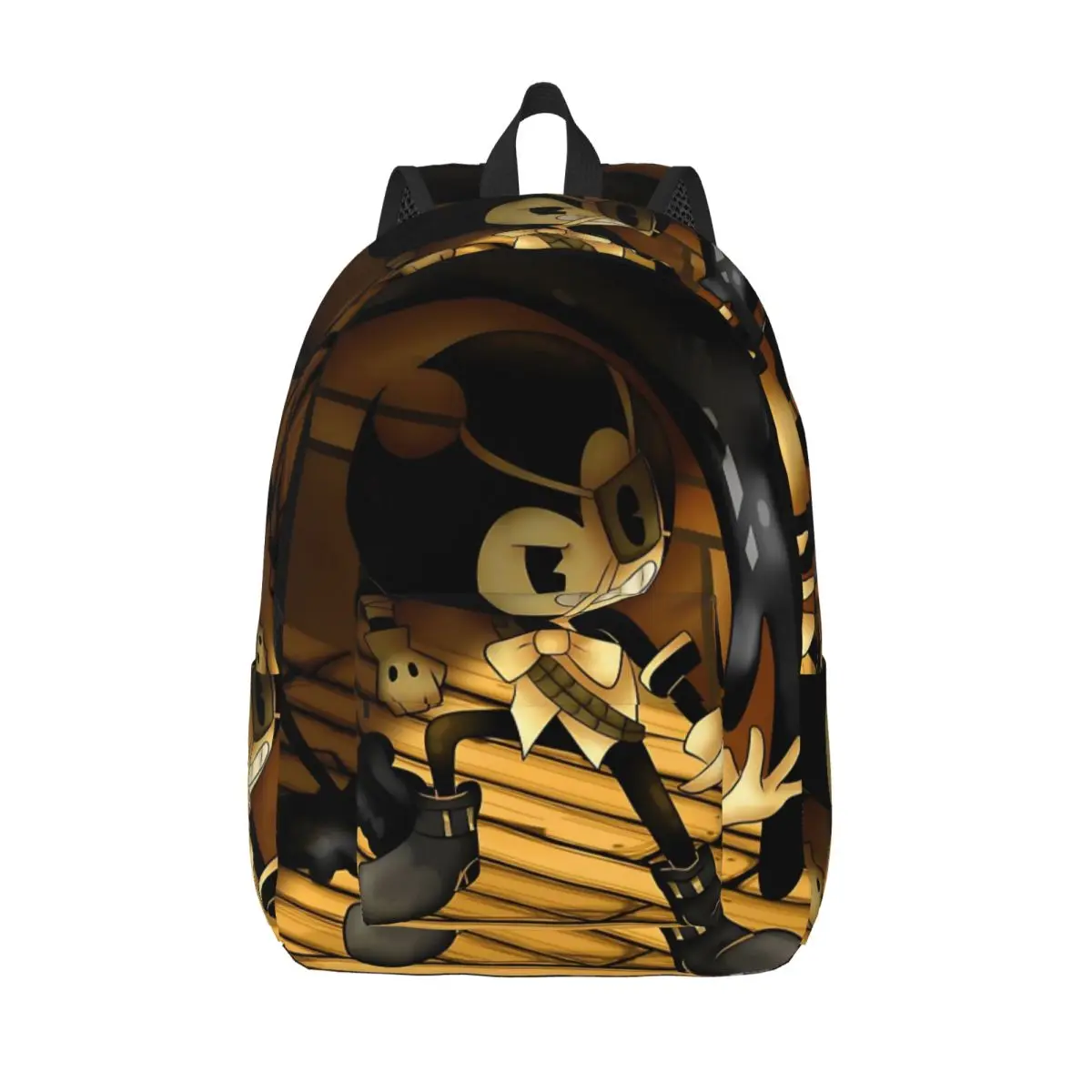 Bendy And The Dark Revival Backpack Elementary High College School Student Horror Game Bookbag Men Women Daypack Hiking