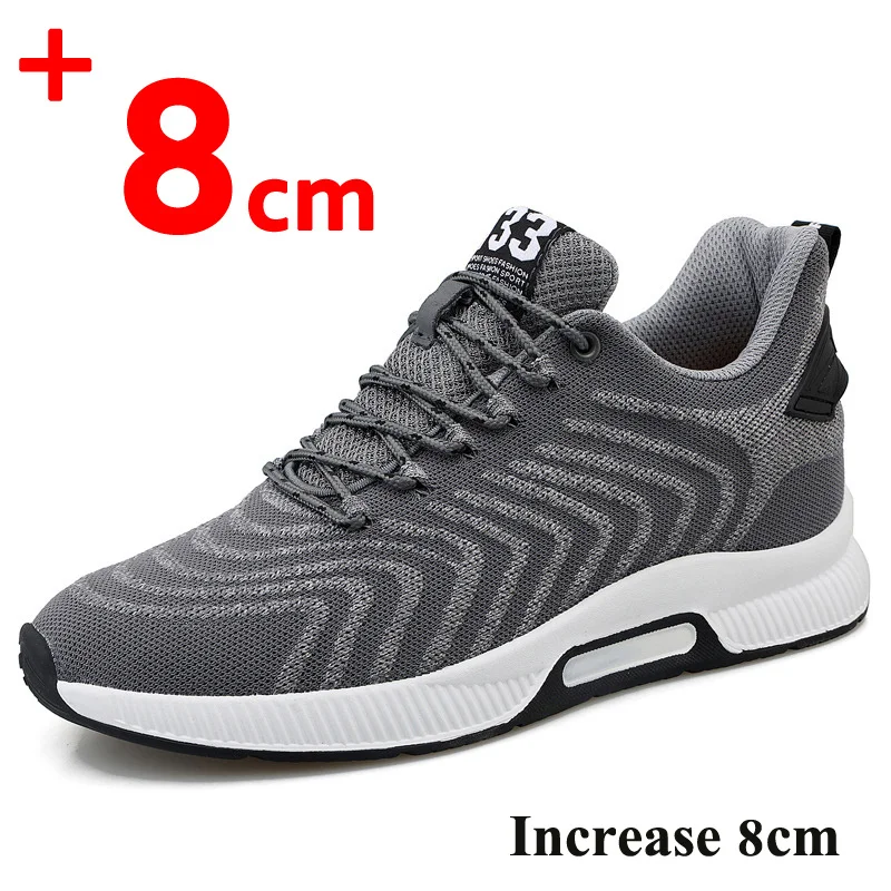 Men Elevator Shoes Hidden Heels Sneakers Summer Breathable Casual Shoes For Men Increase Insole 8CM Height Increasing Shoes Man