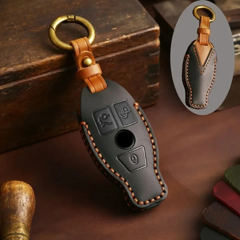 

Car Key Case Cover Key Bag For Mercedes Benz A B C S Class W176 W221 W204 W205 Accessories Holder Shell Keychain