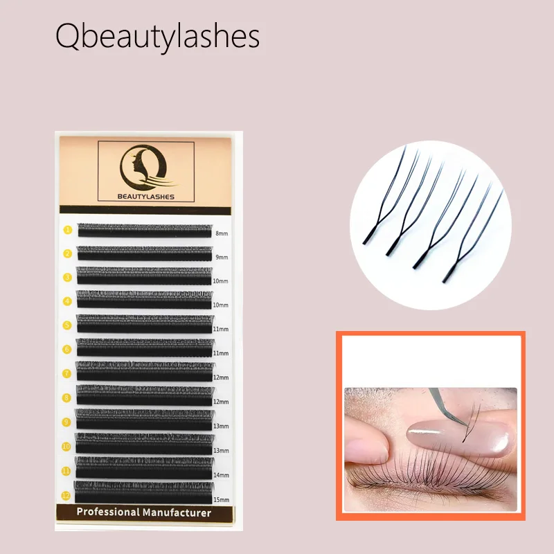 

qbeautylashes U 3D shaped Lashes Fast Forming Soft Lightweight No Root Separation Natural Voluminous Salon Use Only