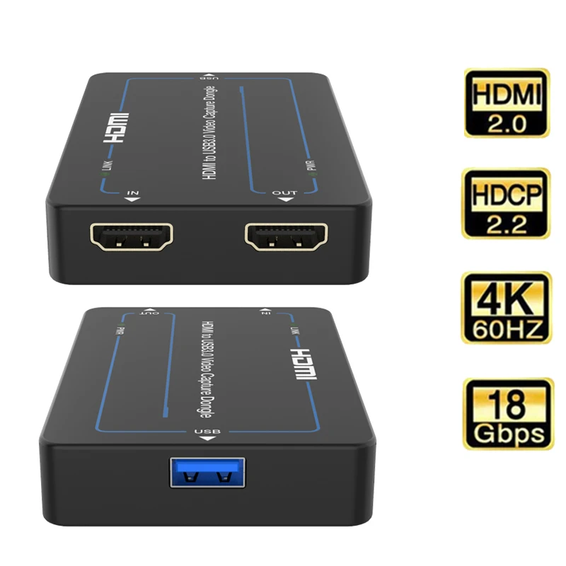 HDMI-compatible to usb video capture card dongle USB LAN Switch video Extractor Switcher Game Live Streaming 4K Screen Sharing