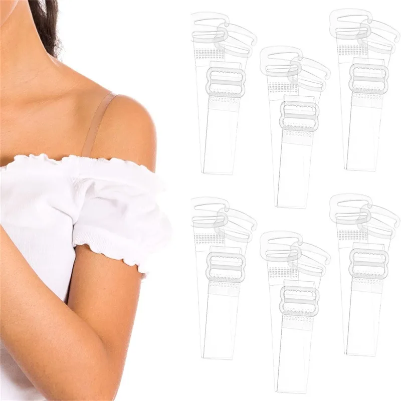 Invisible Clear Bra Straps Soft Transparent Replacement Bra Shoulder Straps Bra Strap Detachable Transparent Metal Hooks