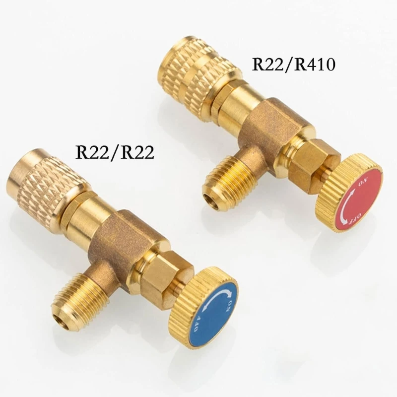 2Pcs R22/R410 Refrigeration Charging Adapter Liquid Addition Accessory Control Home Refrigeration Tool Safety Valves Dropship