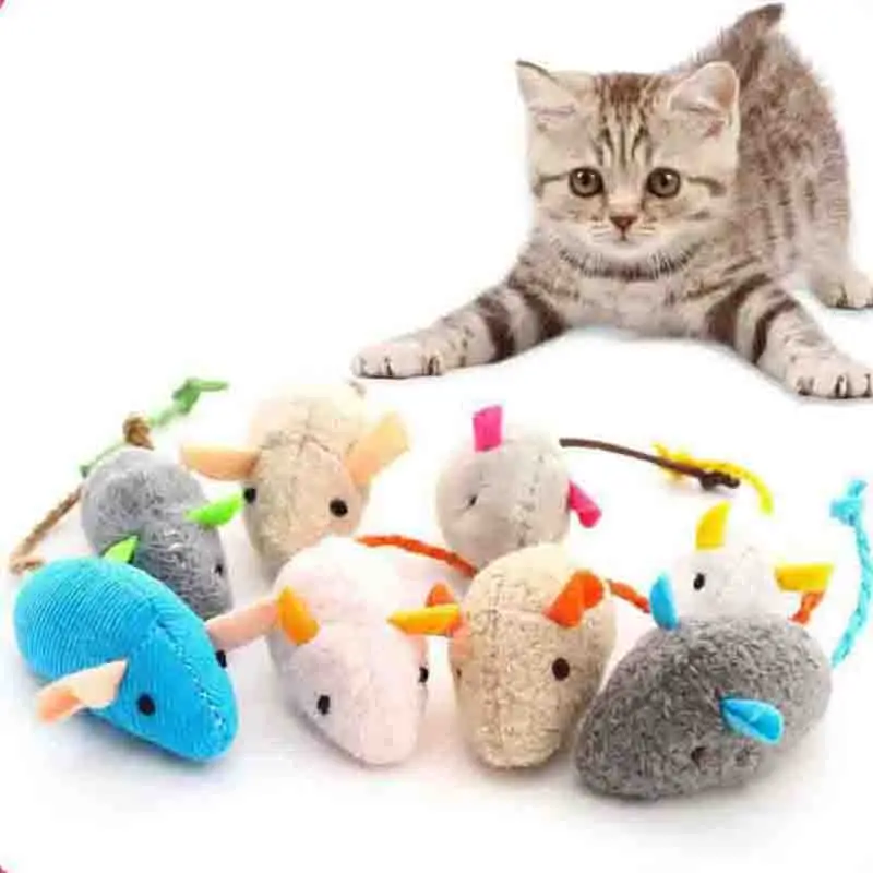 

Funny Plush Mouse Cat Toy 15pcs Feather Mice Bite Resistance Cat Scratch Interactive Toys Indoor Kitten Relieve Boredom Game Toy