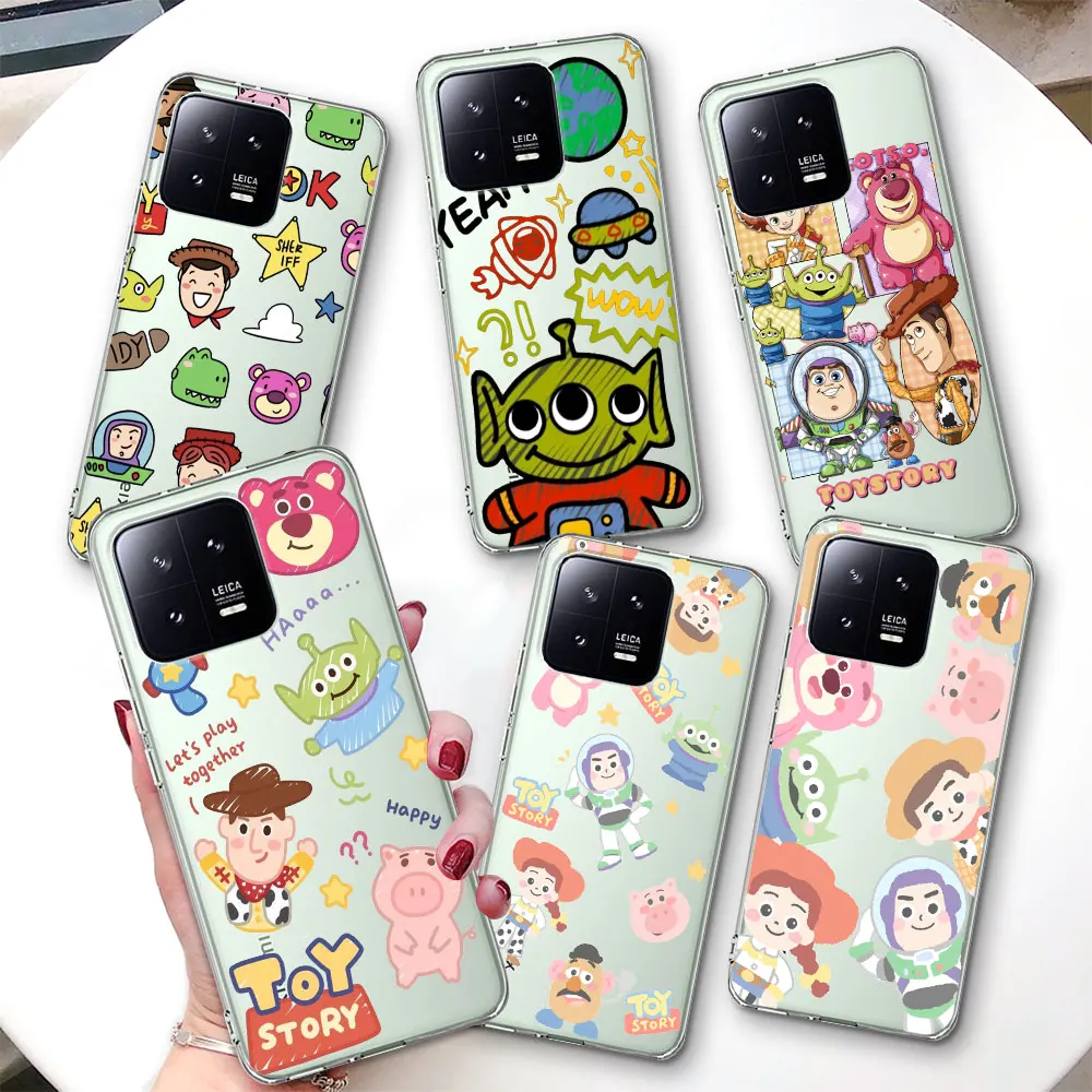 Transparent Case for Xiaomi Mi 11T 13 11 10T 8 9 CC9 A3 CC9E 11i 12 8 9T Pro 10 Lite Soft Phone Cover Disney Cartoon Toy Story