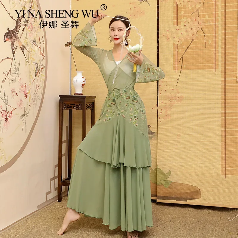 Abito da ballo classico cinese Abito da spettacolo con lanterna Abito da donna tradizionale di scena per adulti Vestito da danza popolare per ragazze