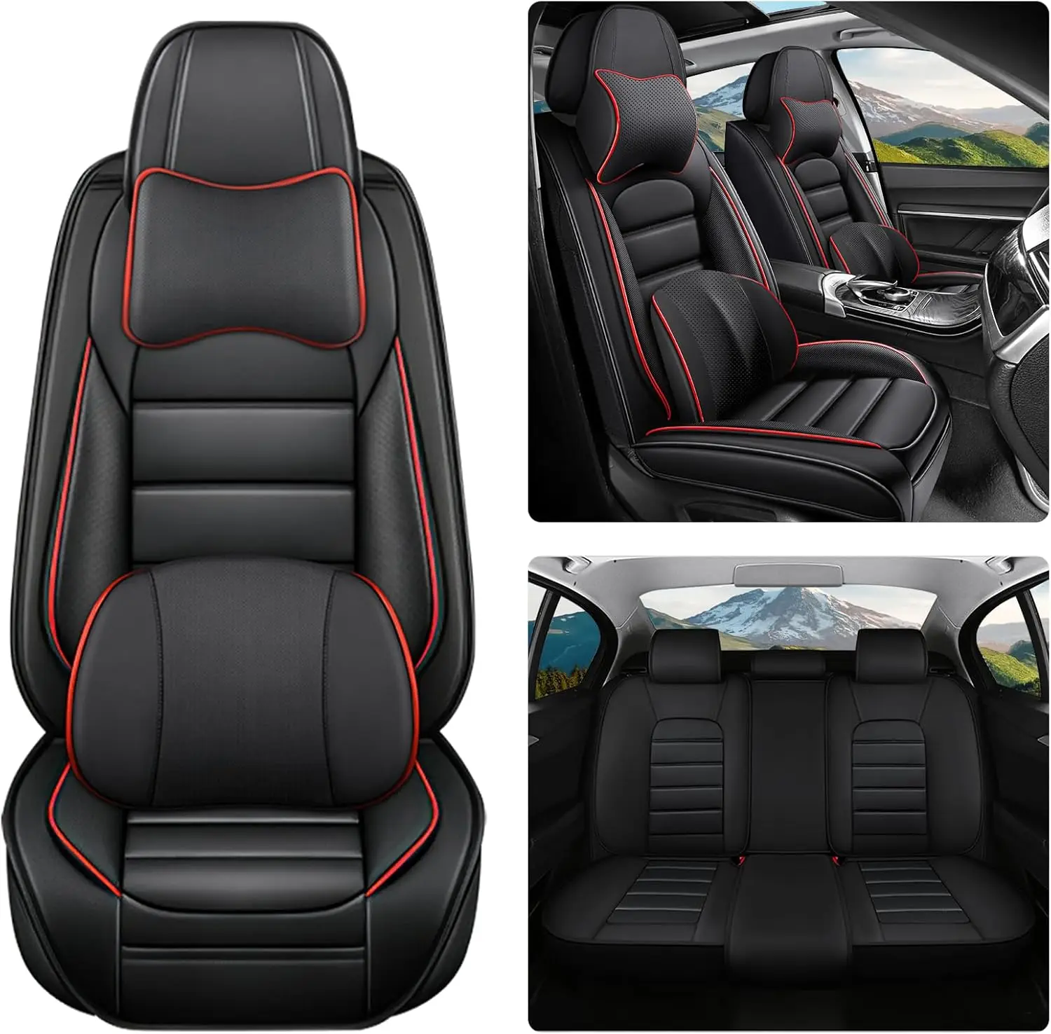 

Car Seat Covers for BMW X1 2013-2024,Waterproof Faux Leather 5-Seat Seat Cover Set,Car Seat Protectors,Luxury and Breathable Int