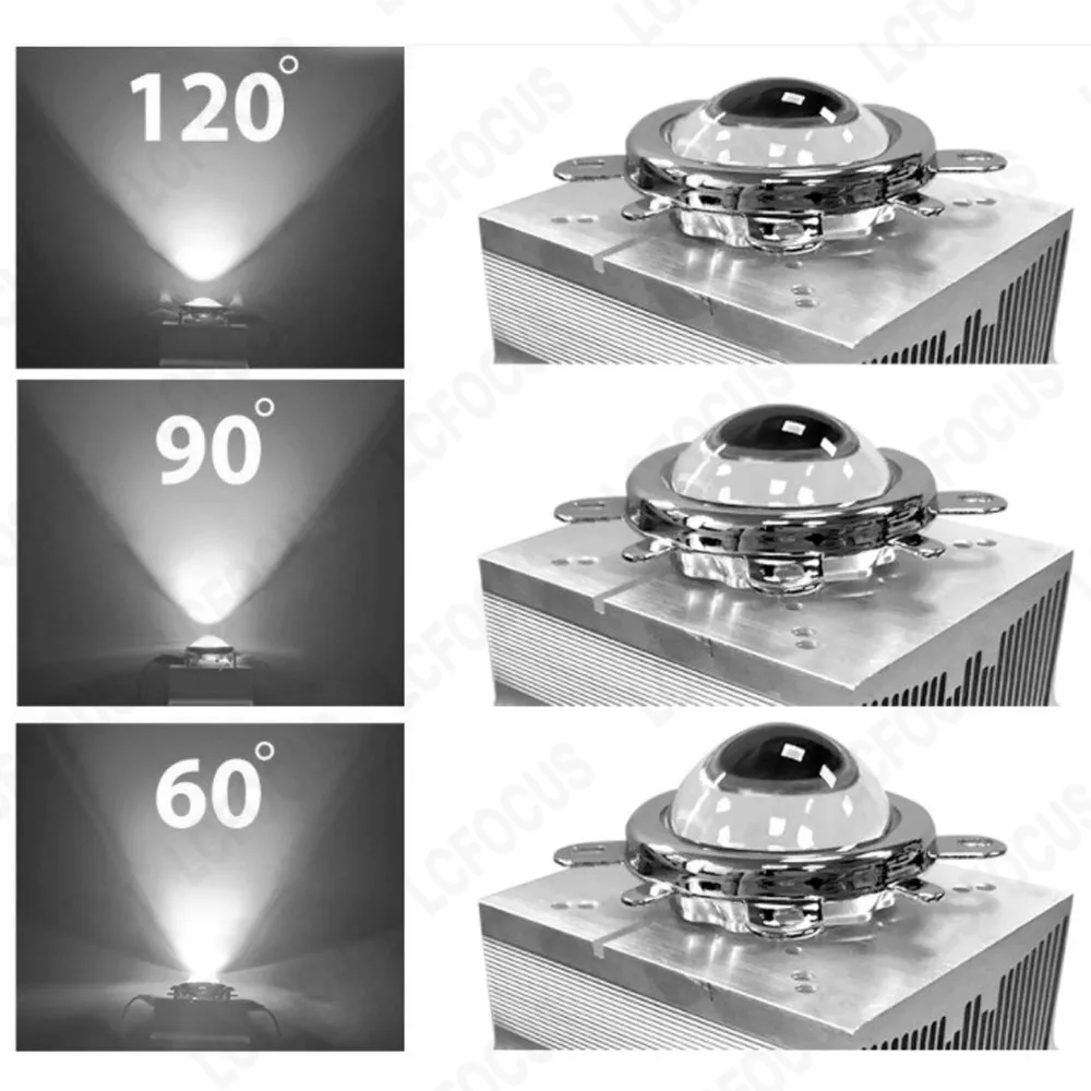 Imagem -03 - Conjunto de Lentes Led de 44 mm Vidro Óptico de 60 90 120 Graus Mais Colimador de Espelho de 50 mm Mais Suporte Fixo Adequado para Chip Led Cob de 20 w 30 w 50 w 100 w 1