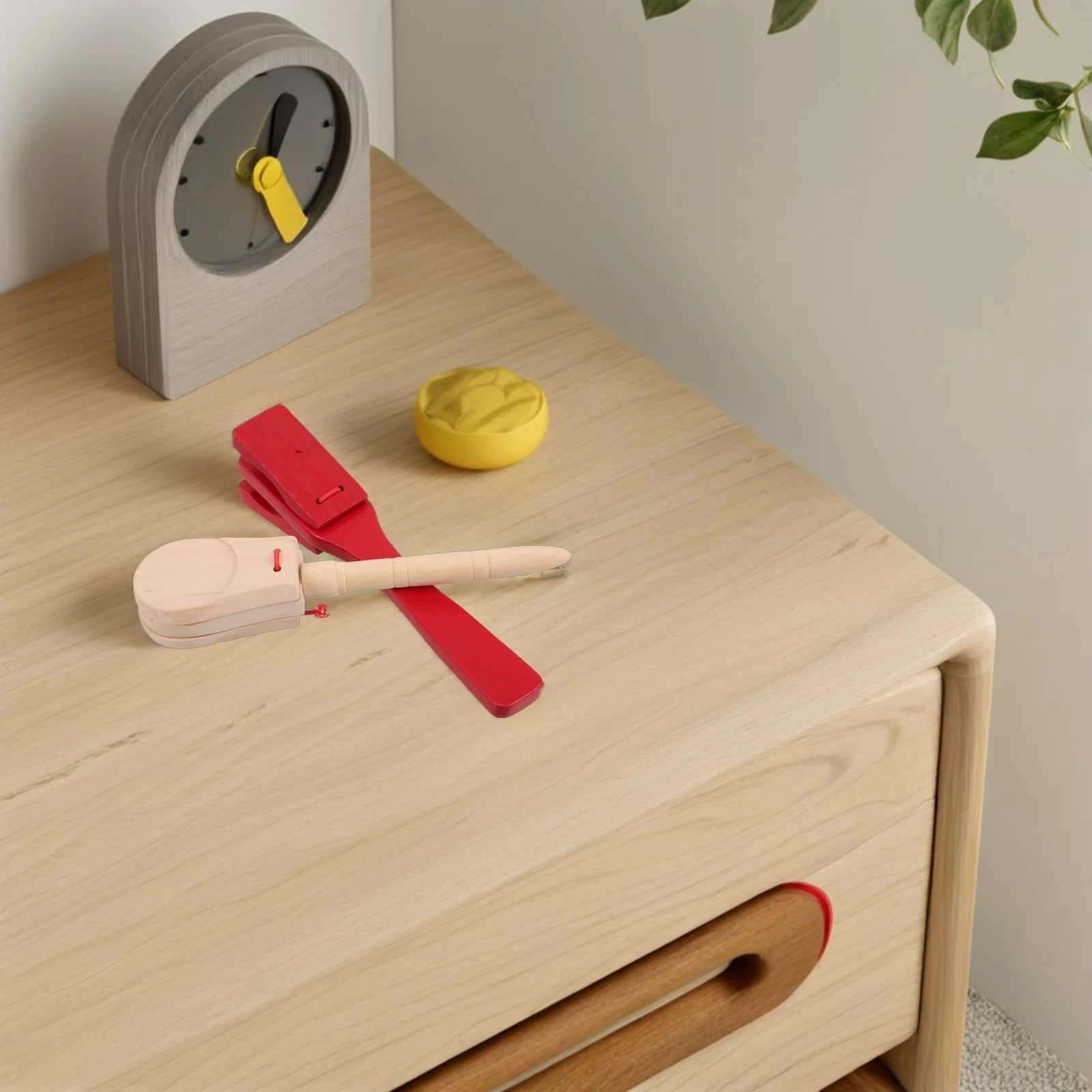 

2 Pcs Wooden Castanets Percussion Instruments Toddler s Teaching Aids Musical Classroom Preschool