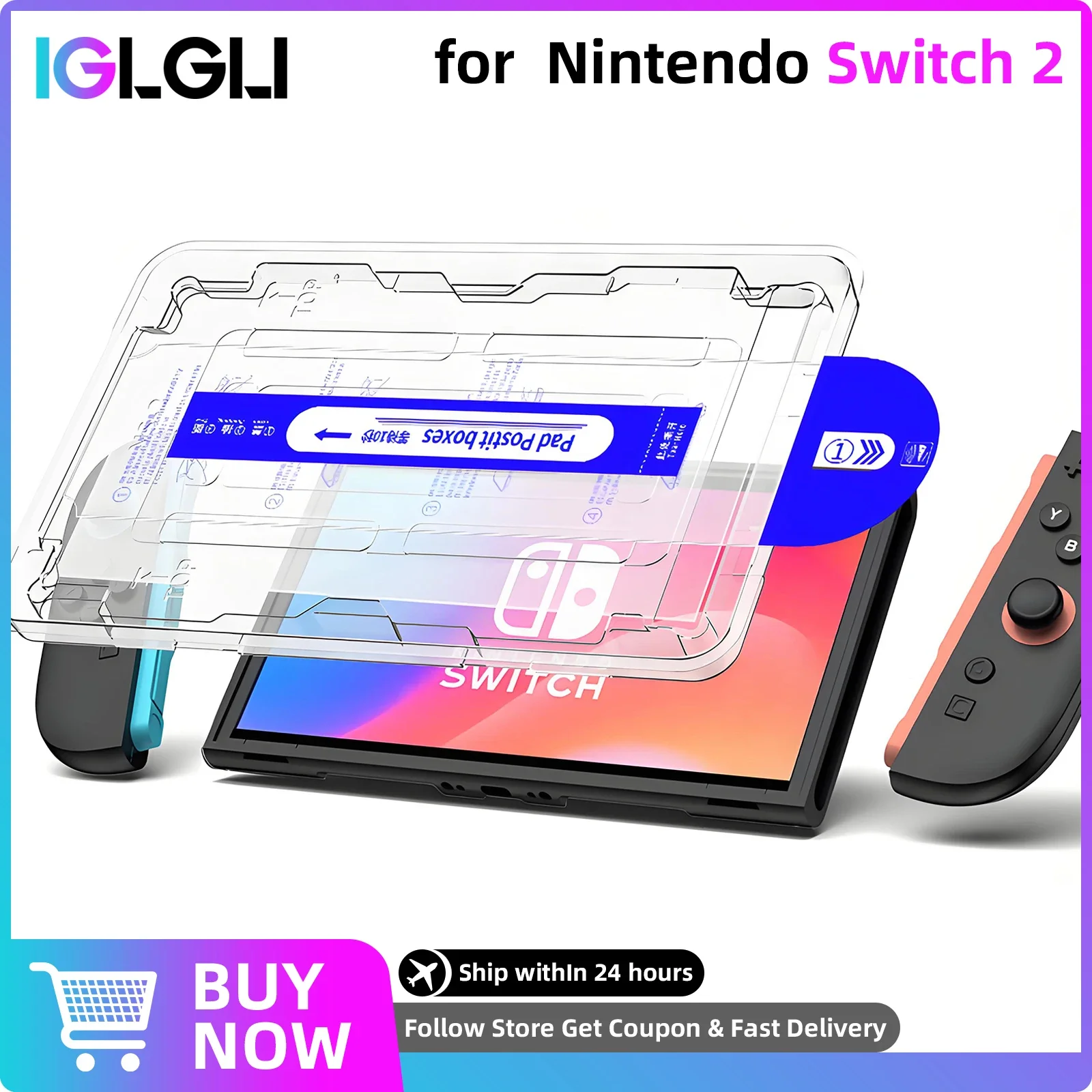 Screen Protector for Nintendo Switch 2 2025 9H Tempered Glass Switch2 Anti-Scratch & Bubble-Free Installation Kit Accessories