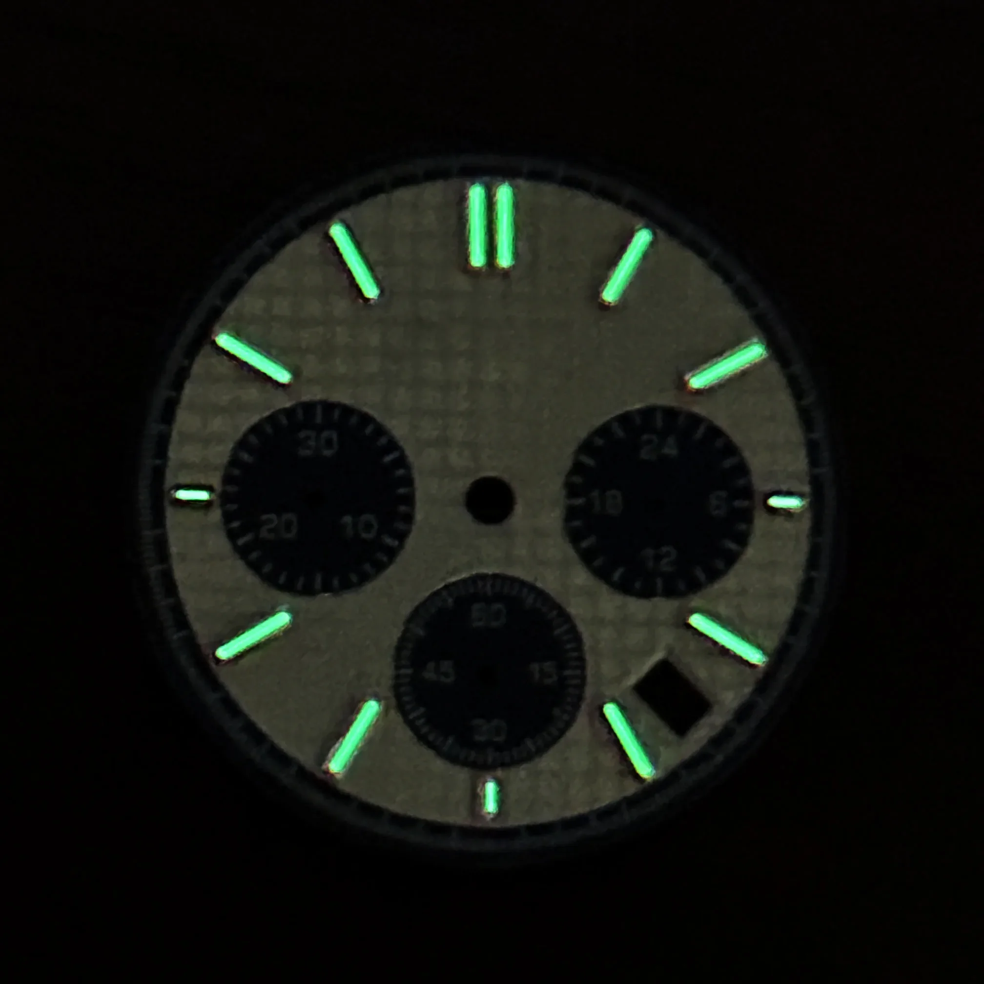 Cadran en chêne Panda avec Logo S, 31.8mm, adapté au mouvement à Quartz VK63, vert lumineux, accessoires de Modification de montre de haute qualité