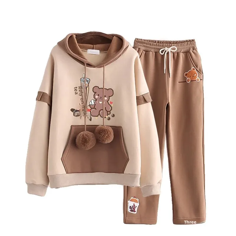 طقم سويت شيرت كاجوال للفتيات في المدارس المتوسطة مكون من قطعتين، مجموعة عصرية لربيع الخريف، نمط رفيع، ملابس كاملة