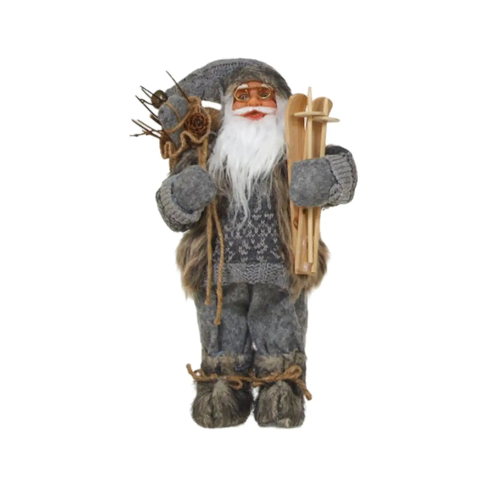 Santa Claus Figurine Funny Novelty Props Creativity Santa Claus Ornament Santa Doll for Home New Year Fireplace Garden Festival