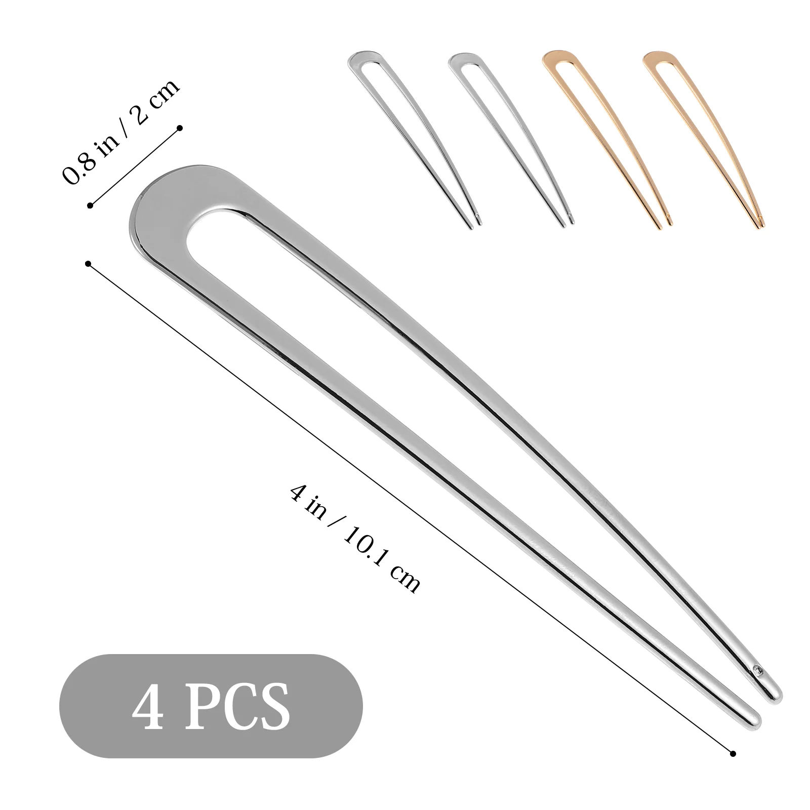 4 Pcs Barrette Hair Sticks Headgear Alloy Chopsticks for Women Bride Bridal Accessories Fork