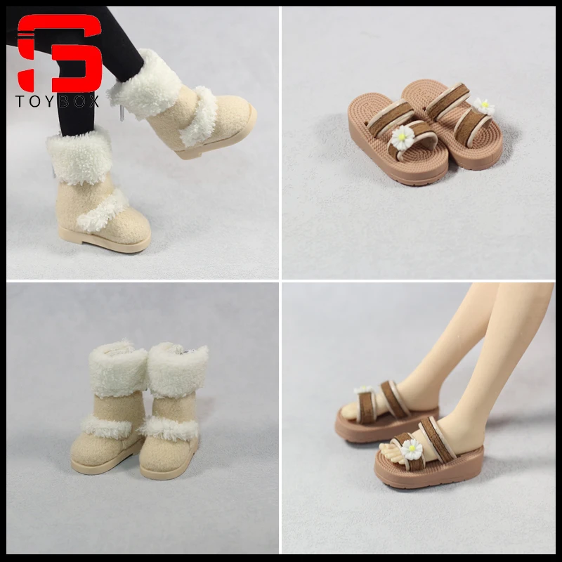 DMTOYS DP001 DP002 1/6 Scale Handmade Slippers Snow Shoes Model For 12" Female Soldier Action Figure Body Dolls