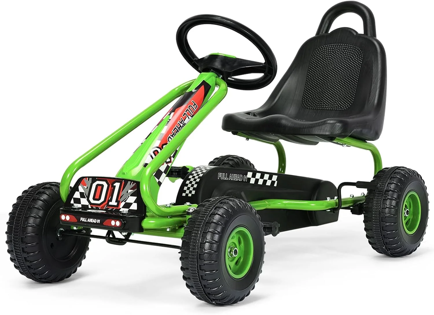 Go-Kart mit verstellbarem Sitz, Go-Kart mit Handbremse, Tretauto bis 30 kg, Pedal-Gokart, Tretenfahrzeug – Detail 1