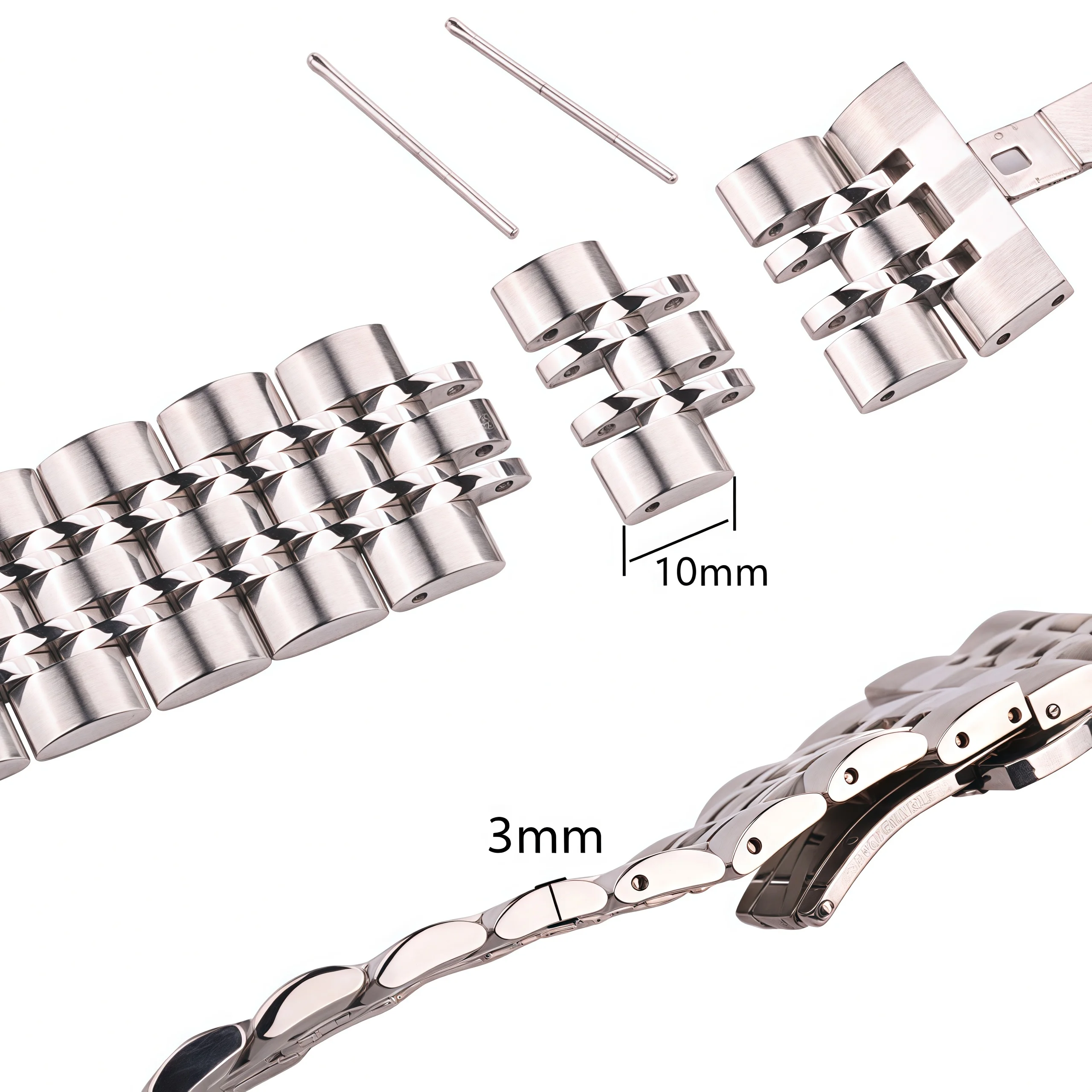 ステンレス鋼時計ブレスレットストラップ女性男性 20 ミリメートル 22 ミリメートル時計バンド固体金属シルバーゴールドリストバンドアクセサリー