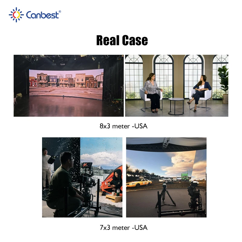 Canbest 7680Hz 16Bit P1.9 P2.6 4K 8K Indoor Curved Led Display Screen Digital Virtual Production Led Video Wall Panel for Studio view 4