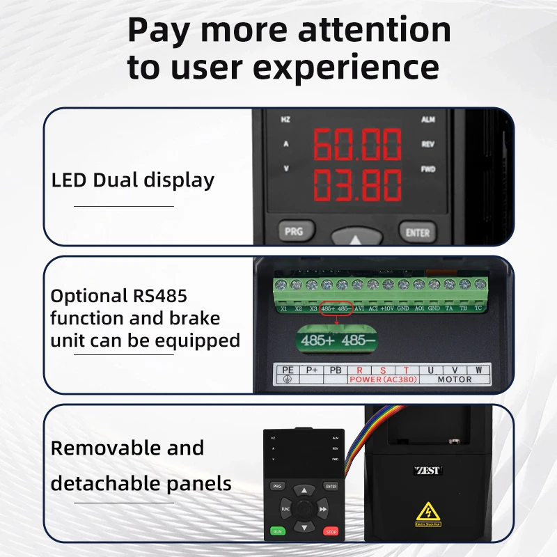 VFD 220 فولت 380 فولت 0.75/1.5/2.2KW لمحرك التردد المتغير 3 المرحلة سرعة تحكم محرك عاكس VFD العاكس