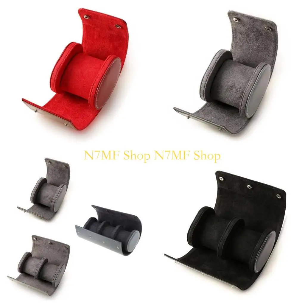 

N7MF 3 Slots Watch Storage Box Portable Vintage Watch Box Watch Case Watch Holder for Women Men Jewelry