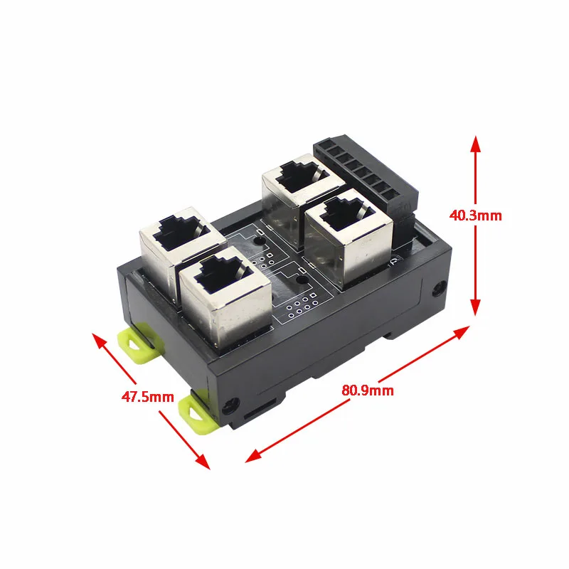 DIN Rail Mount RJ45 Module,RJ45 8P8C Jack 2 3 4 5 6-Way Buss Breakout Board Terminal Block Connector