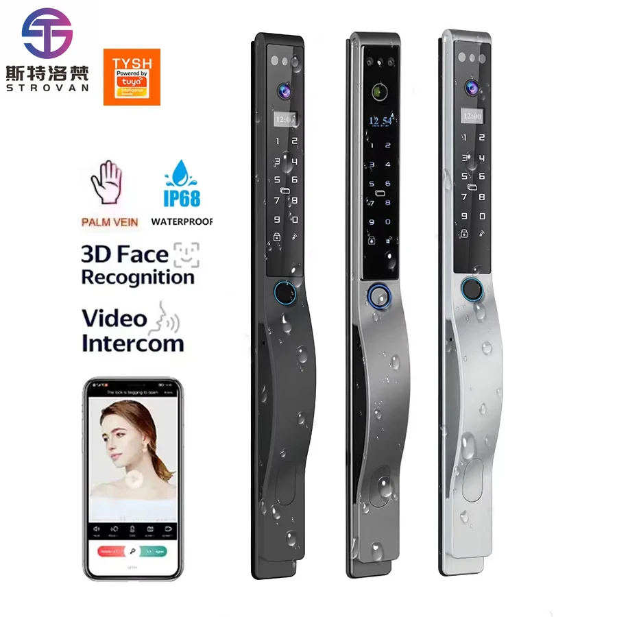 

STLF Ip68 Waterproof Outdoor Tuya Ttlock Fingerprint Digital Electronic Smart Lock Aluminum Frame Door Lock for Aluminium Gate