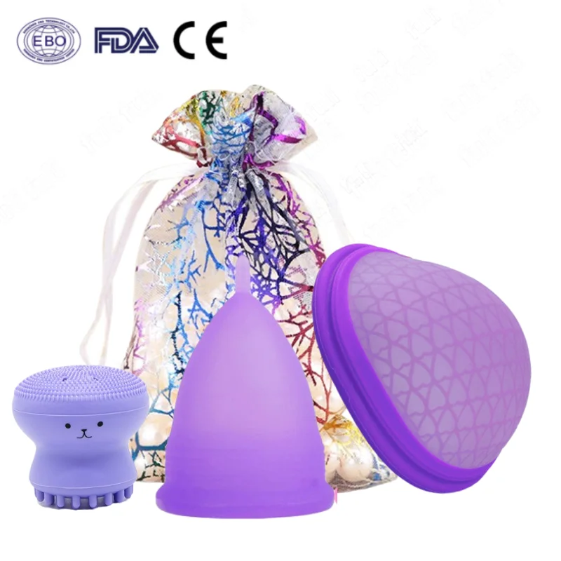 5PCS/ SET Reusable Menstrual Disc with Flat-fit Design Extra-Thin Sterilizing Silicone Menstrual Disk period copa mentruales