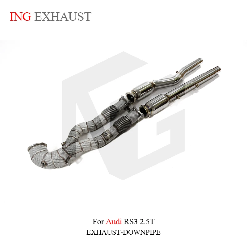 

ING Front Tube Catalytic Downpipe for Audi RS3 TTRS RSQ3 2.5T Heat Shield OPF Middle Flow Performance Pipe Exhaust System