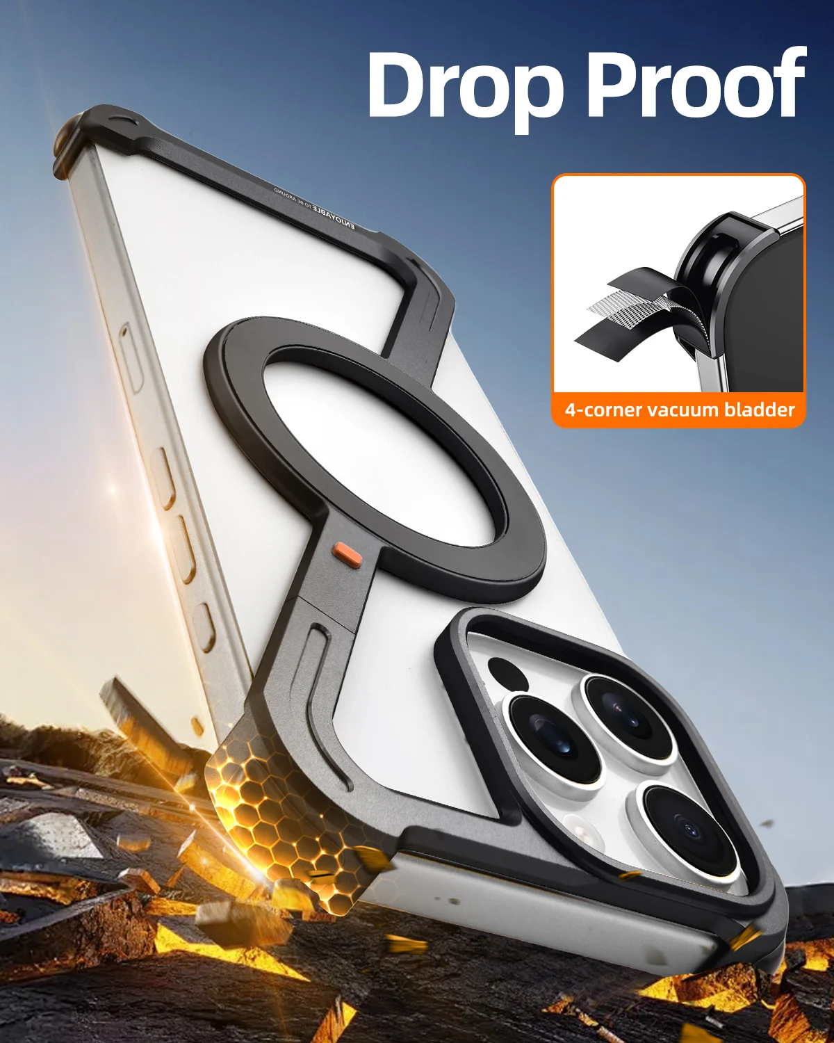 

Oatsbasf Z-Shape Metal Frameless Phone Case for iPhone 17 16 Pro Max Magsafe Minimalist Ultra-thin Shockproof Protective Covers