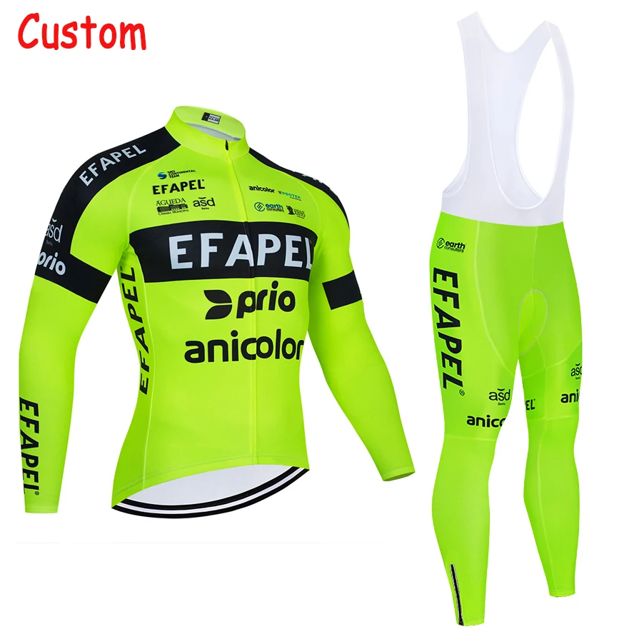 Flour Yellow EFAPEL Cycling Jacket Bicycle PANTS Winter 2025 Men Women Thermal Fleece Ropa Ciclismo MTB BIKE Clothing Sportswear