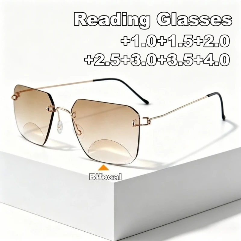 Anti-blue Light Bifocal Presbyopia Sunglasses Ultra-lightweight Square-frame Outdoor Shades Women Reader Eyewear Men’s Goggles