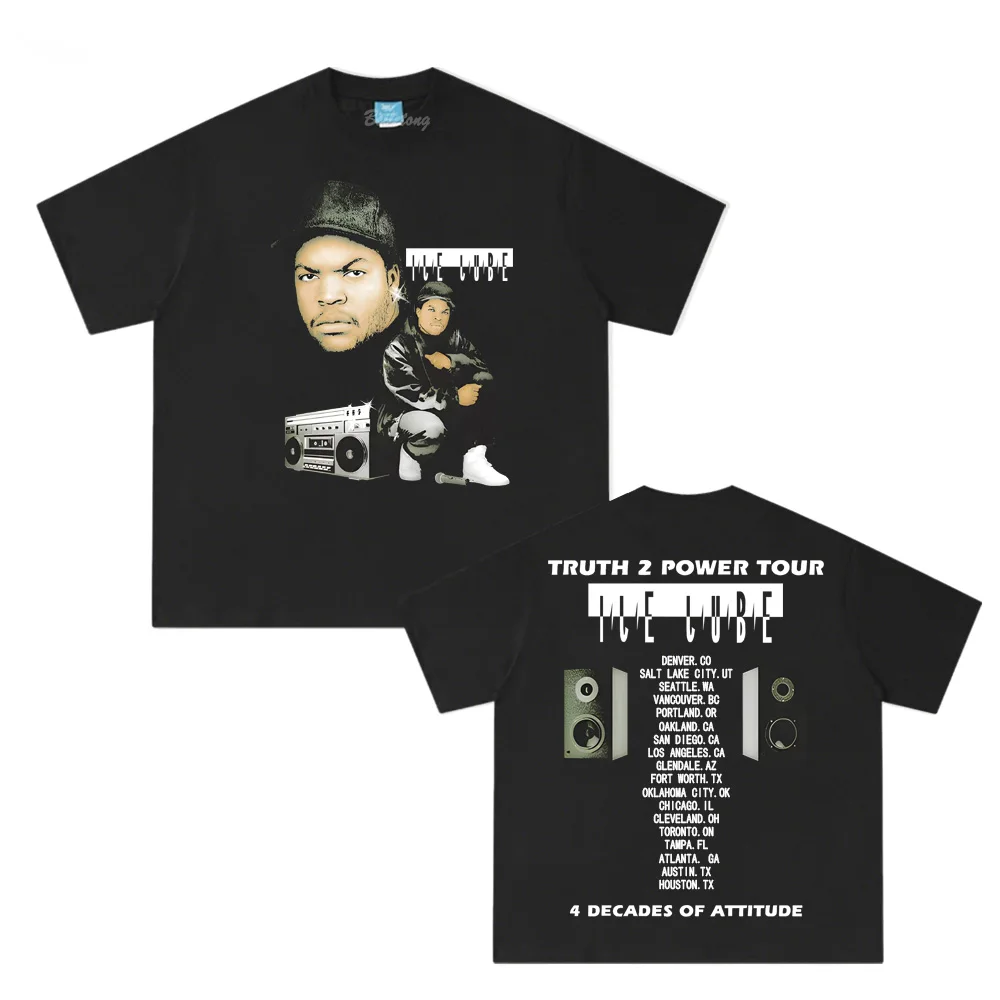 

Футболка Truth To Power Boombox Tour в стиле хип-хоп Ice Cube, такой же, как официальный сайт Футболка из 100% хлопка Летняя футболка из 100% хлопка
