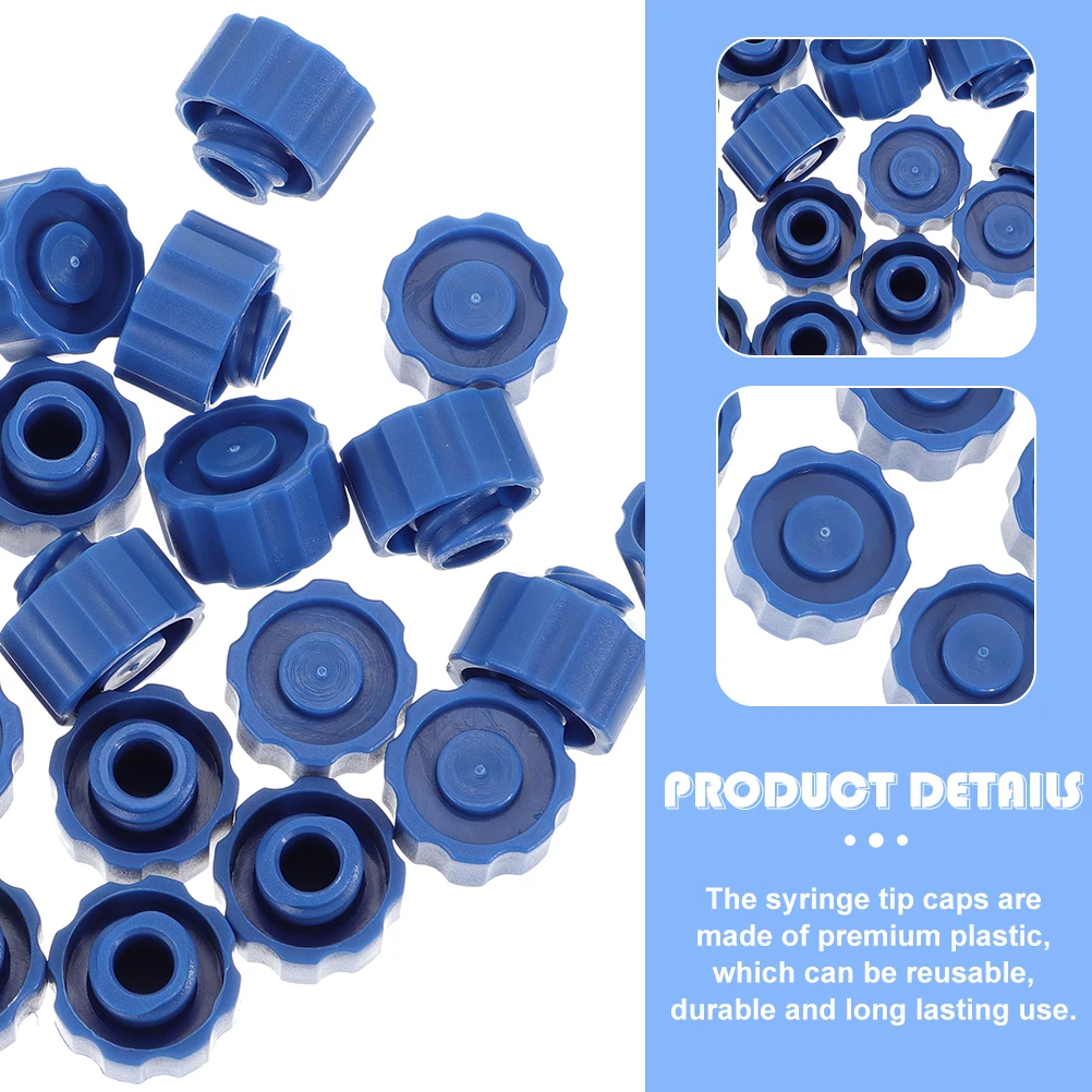 

50pcs Blue Syringe Medical al Tip Syringe Caps Tip Caps for Glue Paint Adhesive Dispensing Fits Most Sizes Luer Lock Stoppers