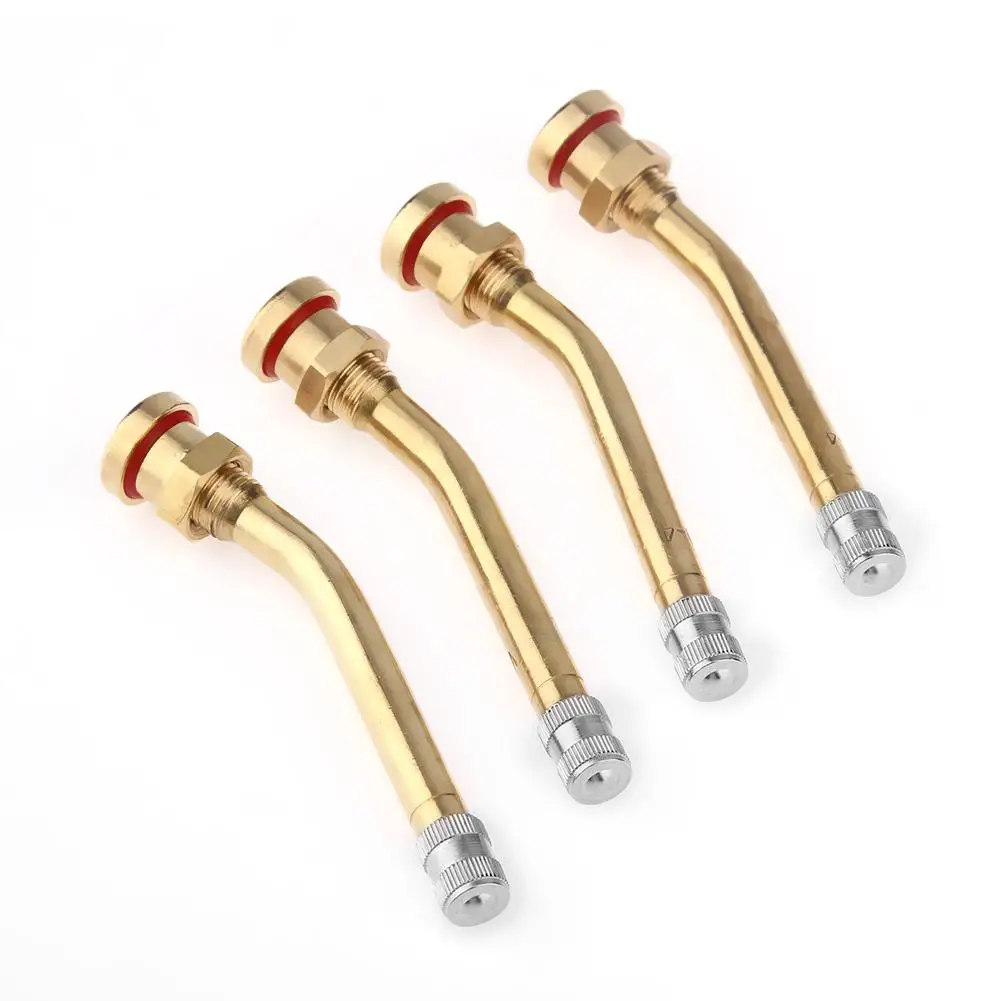 4pcs Truck Tire Valve Stems Conversion Accessories Brass Tire Inflation Connector Vacuum Tire Nozzle for Bus Minibus Heavy Truck