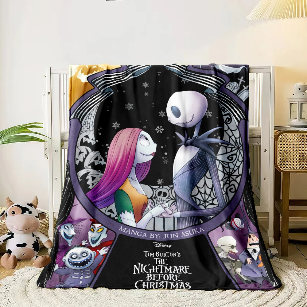 The Nightmare Before Christmas Jack  HD Printed Flannel Four SeasonThin Blanket.for Sofa,beds,ravel Picnic Blanket Gifts