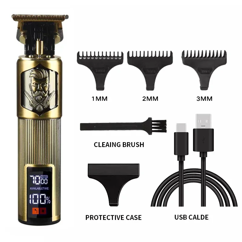 Metal Vintage T9 Women's Hair Clipper Professional Haircut Machine Hairdresser 0mm Trimmer Finish Nose Ear Man