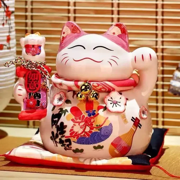 2022 creative new lucky cat ceramic shop front desk cashier decoration creative gift living room home decoration piggy bank