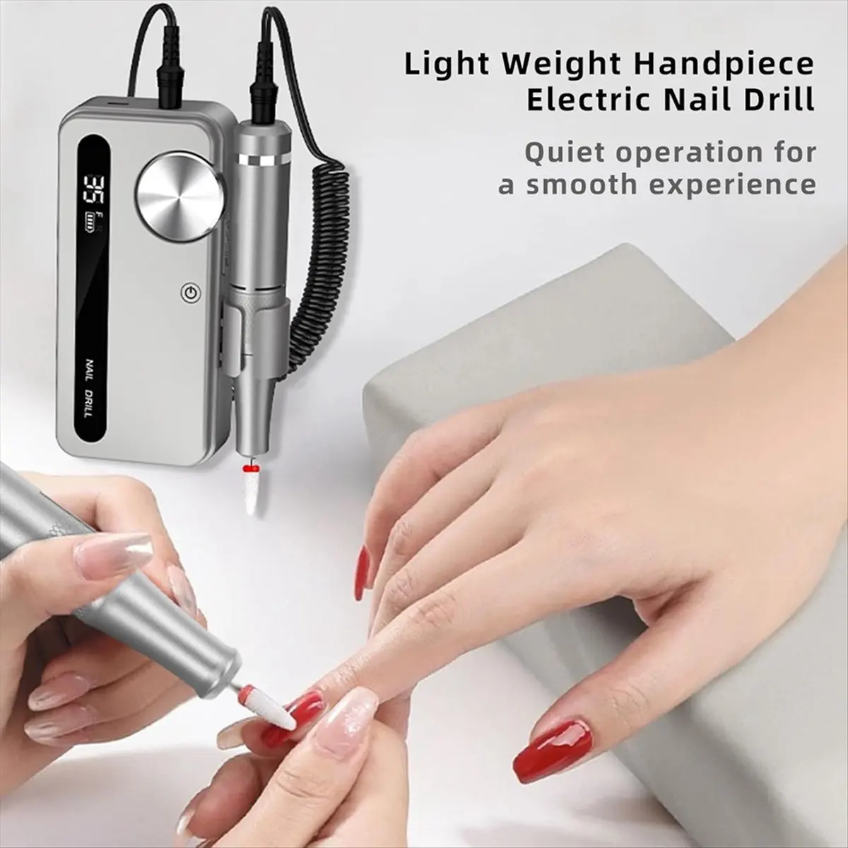 

NEW Electric Nail File 35000RPM Professional Electric Nail Drill Manicure Machine with Pause Mode for Acrylic Gel Nails,B