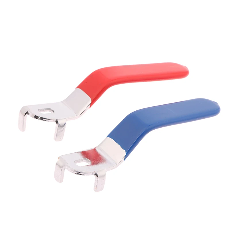 1 Uds manija de válvula manija de palanca de hierro cromado reemplazo de cuarto de vuelta con agarre de plástico azul para válvula de bola DN20