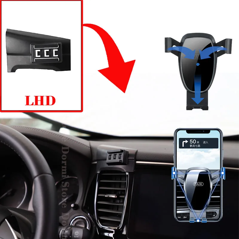 Car Mobile Phone Holder For Mitsubishi Outlander ES LS 2013~2021  360° GPS Navigation Bracket Gravity Mount Stand Accessories