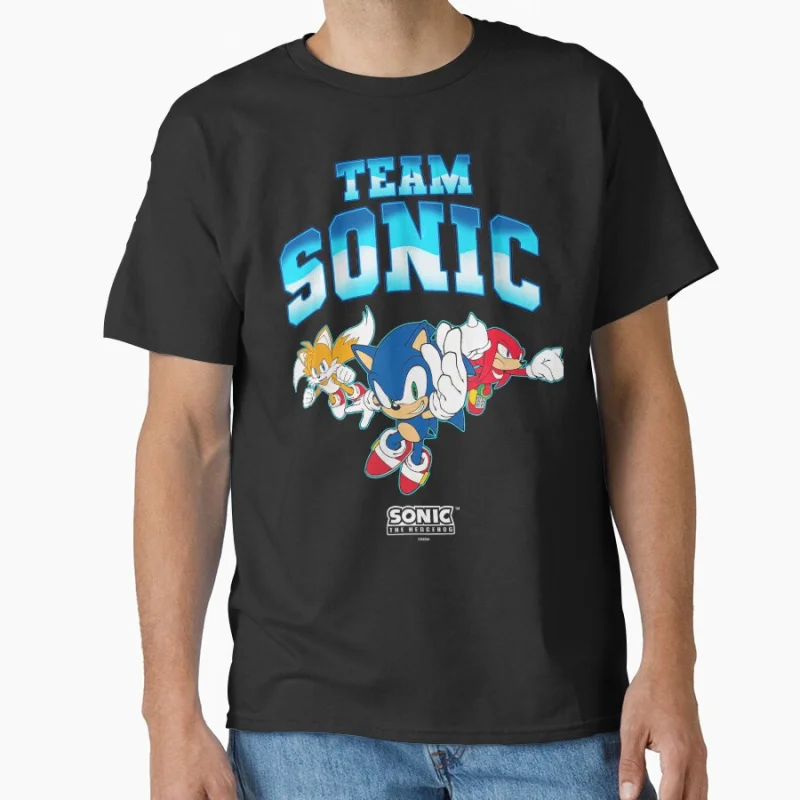 

Cute Racing Sonic The Hedgehog Shadow Character Paint Graphic T-Shirt Y2K clothes Cartoon tee Short Sleeve Apparel All size tops
