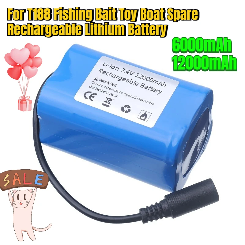 

7.4V Multi capacity battery for T188 Fishing Bait Toy Boat Spare Rechargeable Lithium Battery