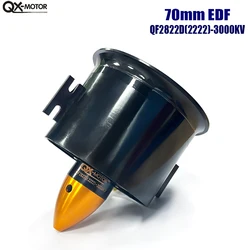 QX-MOTOR ventola canalizzata a 6 pale EDF da 70mm con motore Brushless QF2822 3000KV per FMS / FREEWING controlla a distanza la parte del modello di aeromobile