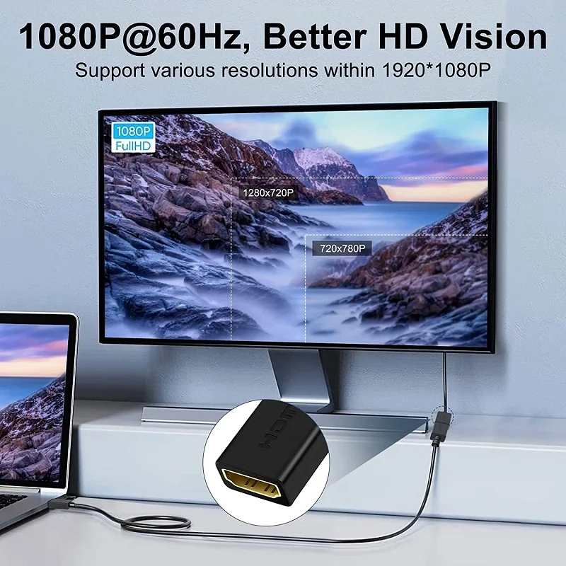 Shuliancable HDMI to vgaアダプター、hdmiメスからvgaオス1080p TVスティック、モニター、pcと互換性があります
