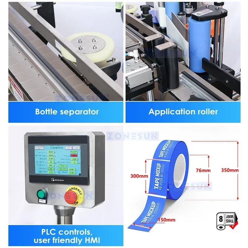 ZONESUN ZS-FAL180B1 Línea de llenado y envasado de líquidos para productos embotellados con equipos de automatización completos